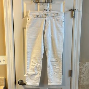 Ann Taylor Loft white modern crop pants